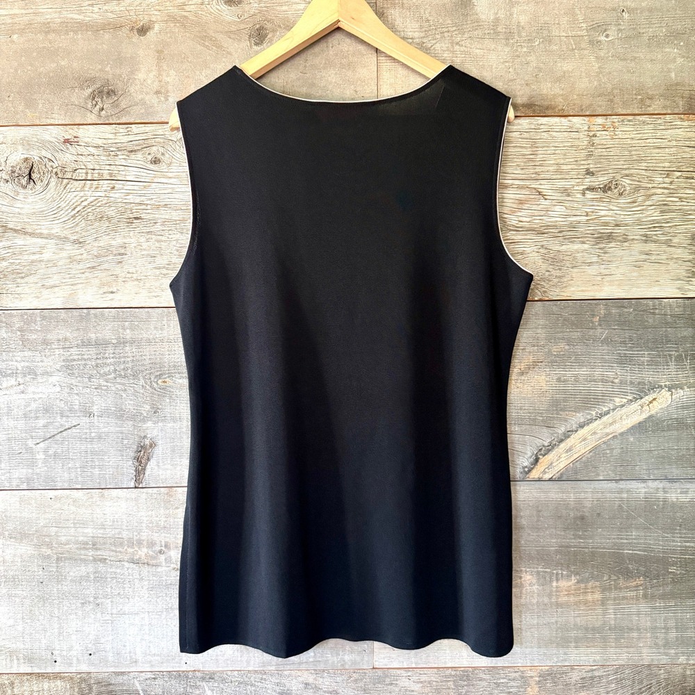 Exclusively Misook VTG Sleeveless Knit Top‎ XL Black Office Old Money Luxe Layer - Picture 5 of 8